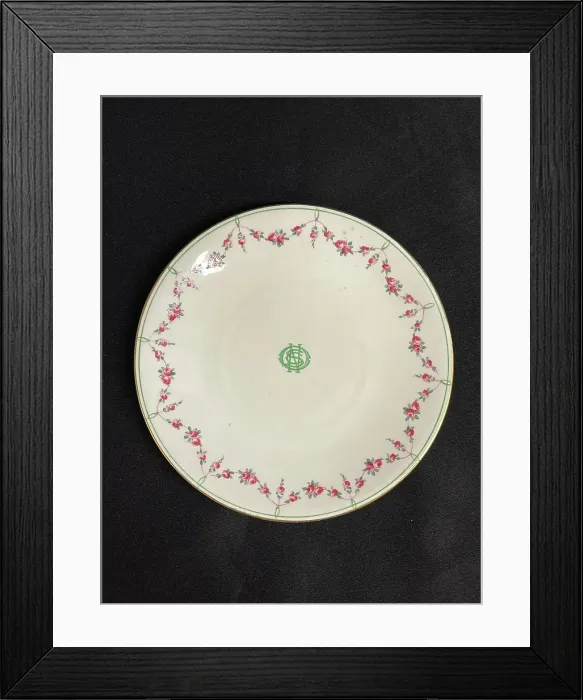 Framed Print : White Star Line, Stonier OSNC Rose pattern dinner plate Framed Print : White Star Line, Stonier OSNC Rose pattern dinner plate