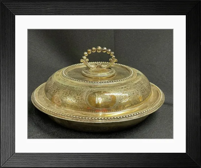 Framed Print : White Star Line, First Class Elkington plate circular tureen Framed Print : White Star Line, First Class Elkington plate circular tureen