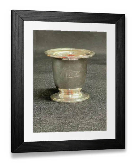 Framed Print : White Star Line, First Class Elkington plate egg cup Framed Print : White Star Line, First Class Elkington plate egg cup