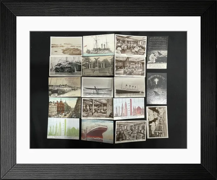 Framed Print : Ocean liners, collection of 18 postcards Framed Print : Ocean liners, collection of 18 postcards
