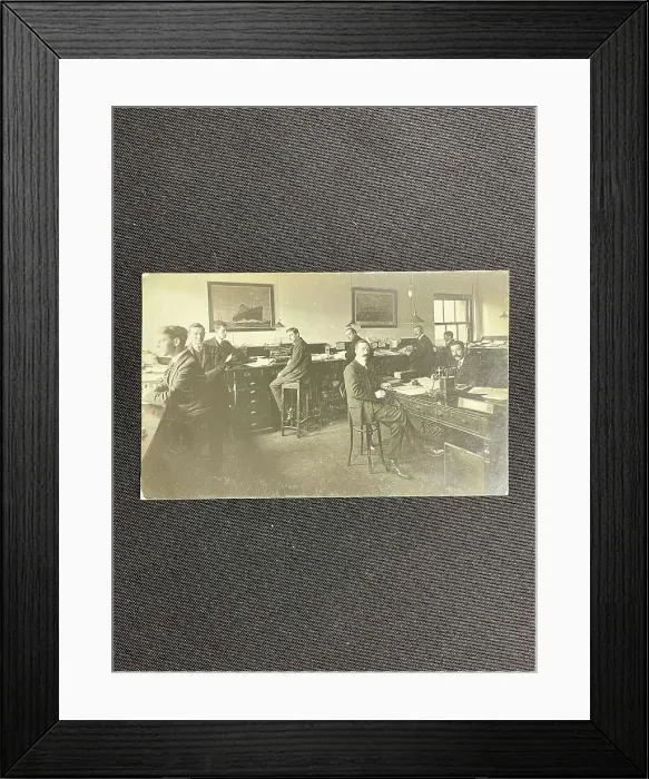 Framed Print : White Star Line, staff photographed in Southampton office Framed Print : White Star Line, staff photographed in Southampton office