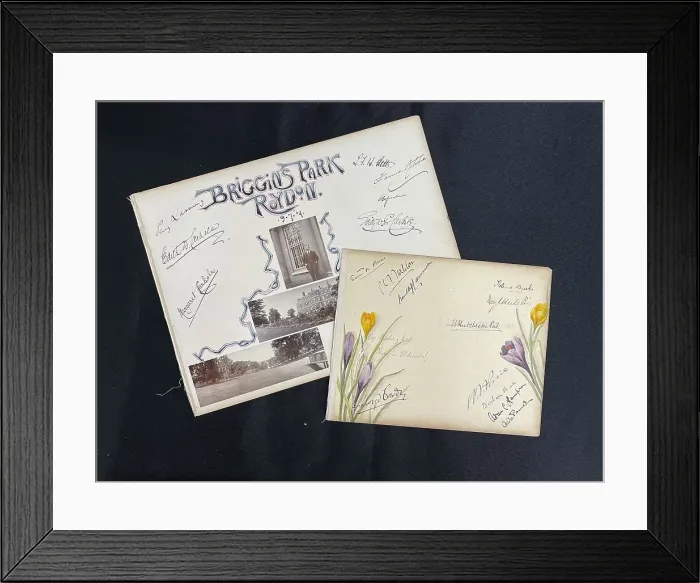 Framed Print : Autograph pages relating to Harland and Wolff Framed Print : Autograph pages relating to Harland and Wolff