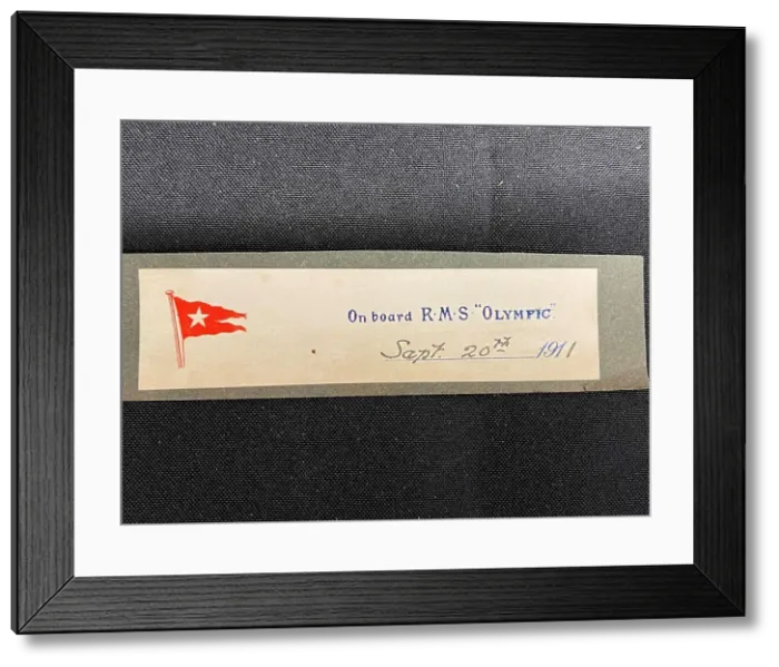 Framed Print : White Star Line, RMS Olympic, top of on board stationery Framed Print : White Star Line, RMS Olympic, top of on board stationery