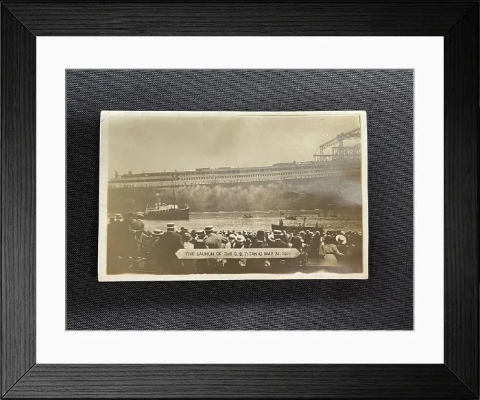 Framed Print : White Star Line, RMS Titanic, postcard of launch Framed Print : White Star Line, RMS Titanic, postcard of launch