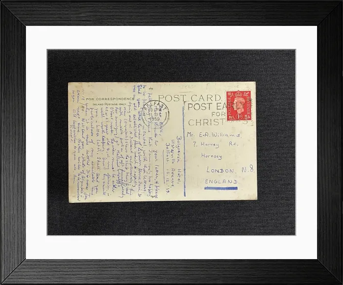 Framed Print : White Star Line, RMS Olympic, with crane, on postcard (back) Framed Print : White Star Line, RMS Olympic, with crane, on postcard (back)