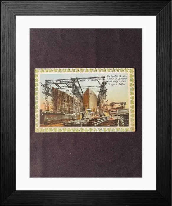 Framed Print : White Star Line, RMS Titanic and Olympic, postcard Framed Print : White Star Line, RMS Titanic and Olympic, postcard
