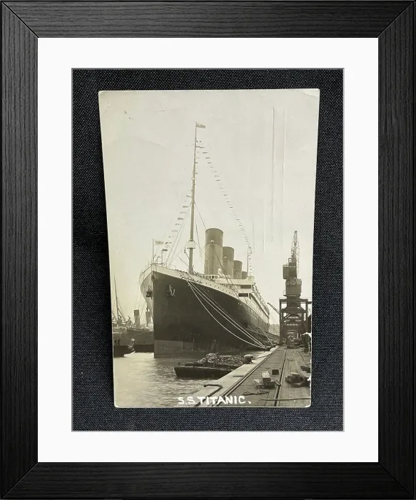 Framed Print : White Star Line, RMS Titanic, Jacob Milling postcard Framed Print : White Star Line, RMS Titanic, Jacob Milling postcard