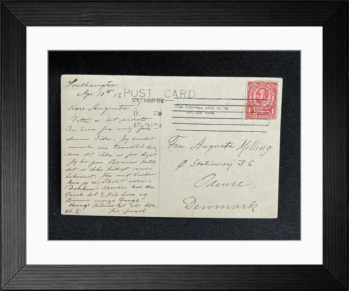 Framed Print : White Star Line, RMS Titanic, Jacob Milling postcard Framed Print : White Star Line, RMS Titanic, Jacob Milling postcard