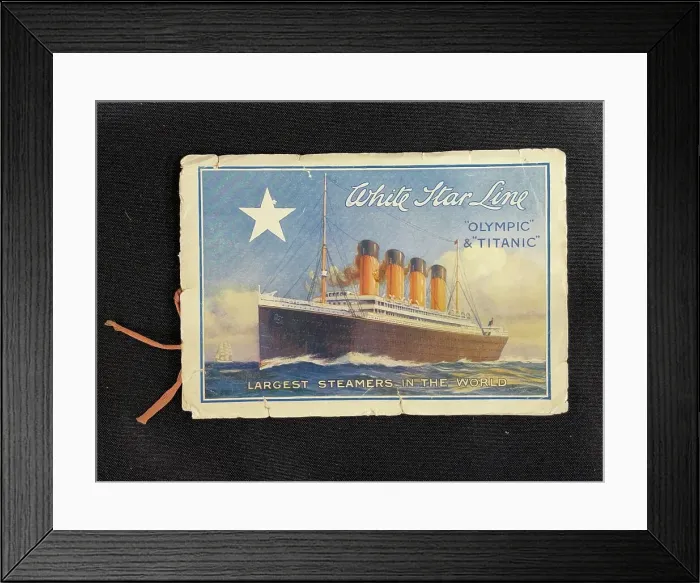 Framed Print : White Star Line, RMS Titanic, booklet of notes Framed Print : White Star Line, RMS Titanic, booklet of notes