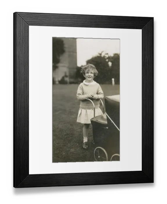 Framed Print : A young girl with her beautiful toy pram - Oddington House Framed Print : A young girl with her beautiful toy pram - Oddington House