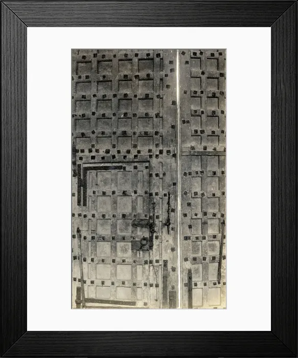 Framed Print : Impressive wooden doors of the Tower at Hampton Court Castle Framed Print : Impressive wooden doors of the Tower at Hampton Court Castle