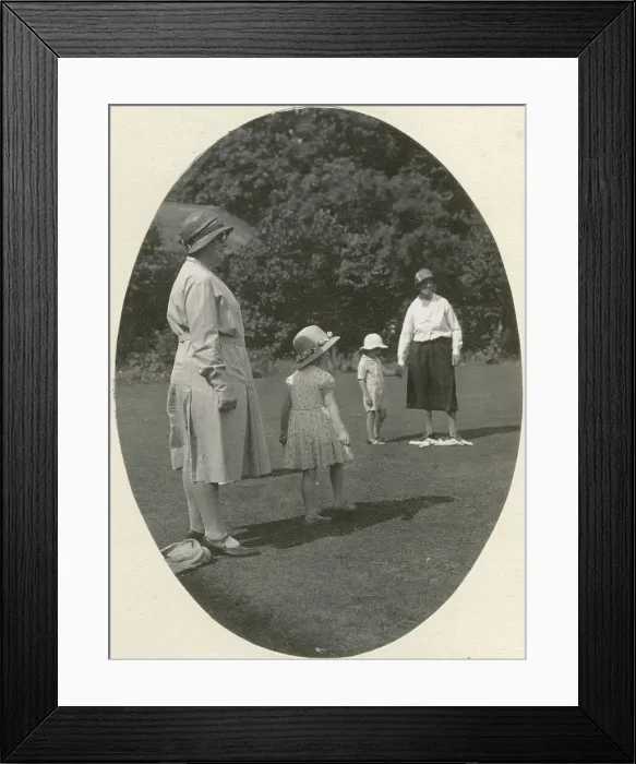Framed Print : Oddington House, Moreton-in-Marsh, children and nurses on la Framed Print : Oddington House, Moreton-in-Marsh, children and nurses on la