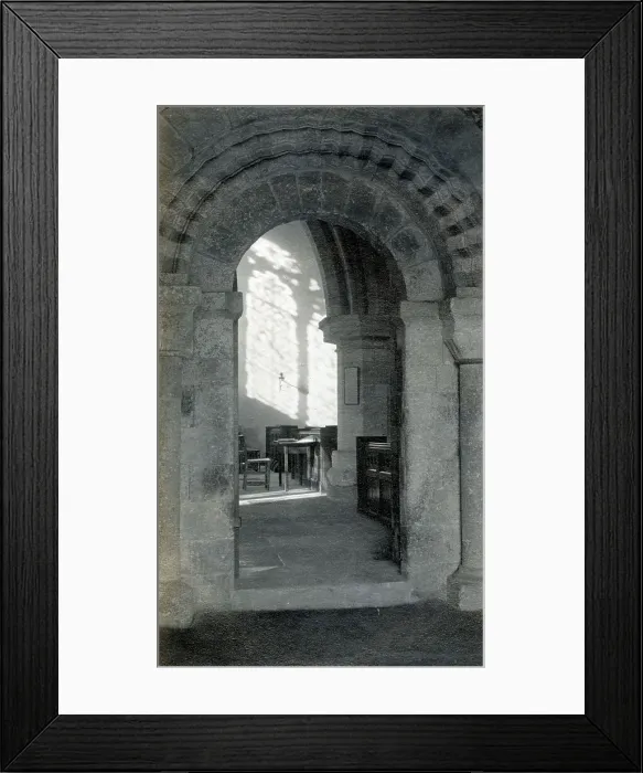 Framed Print : Norman arch, South Door, All Saints Church, East Meon, Hants Framed Print : Norman arch, South Door, All Saints Church, East Meon, Hants
