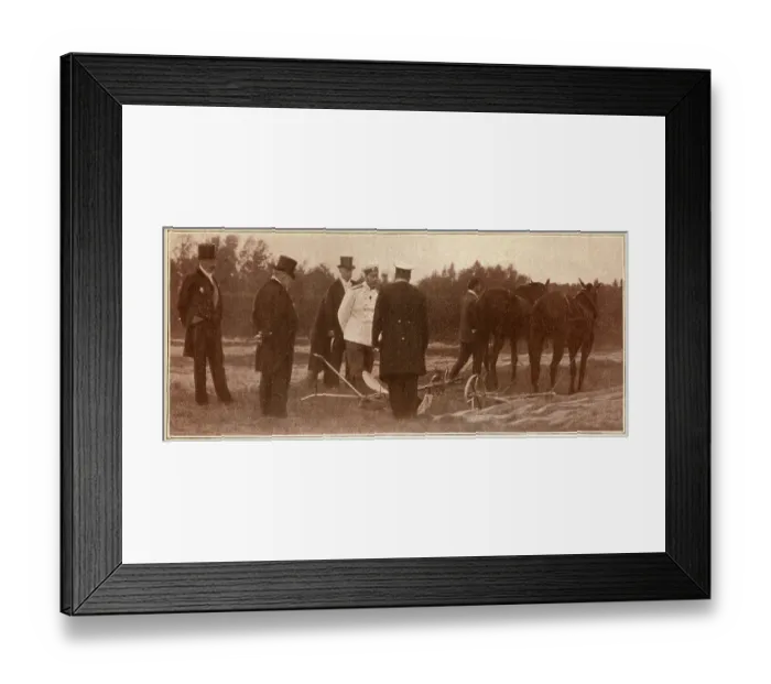 Framed Print : Russia - Tsar Nicholas II - new plough tested at Peterhof Framed Print : Russia - Tsar Nicholas II - new plough tested at Peterhof