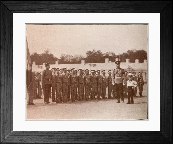 Framed Print : Tsar Nicholas II and the Tsarevich Alexei, School at Bakhmut Framed Print : Tsar Nicholas II and the Tsarevich Alexei, School at Bakhmut