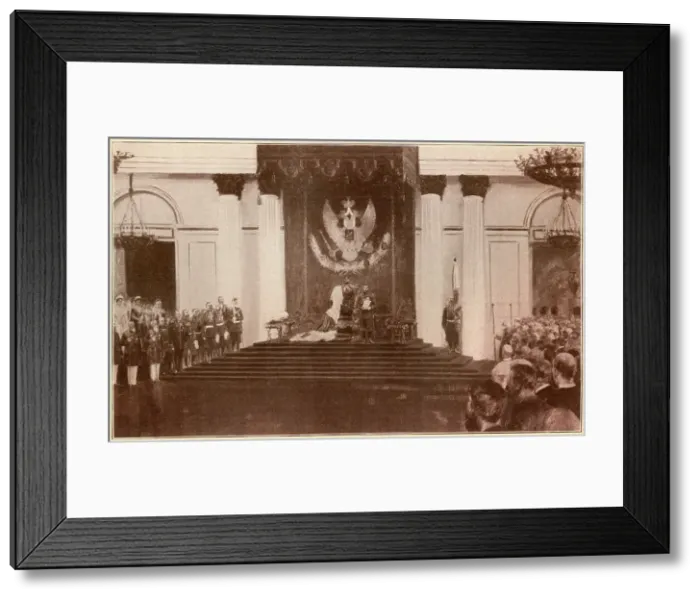 Framed Print : Tsar Nicholas II reading the Opening Decree to the Duma Framed Print : Tsar Nicholas II reading the Opening Decree to the Duma