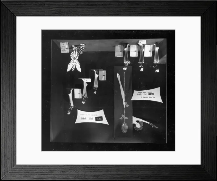 Framed Print : A window display for PEX Pin Pin nylon stockings Framed Print : A window display for PEX Pin Pin nylon stockings