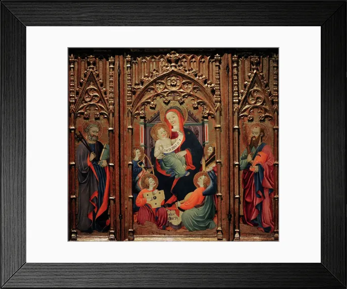 Framed Print : Triptych of Virgin and Child with Musician Angels Framed Print : Triptych of Virgin and Child with Musician Angels