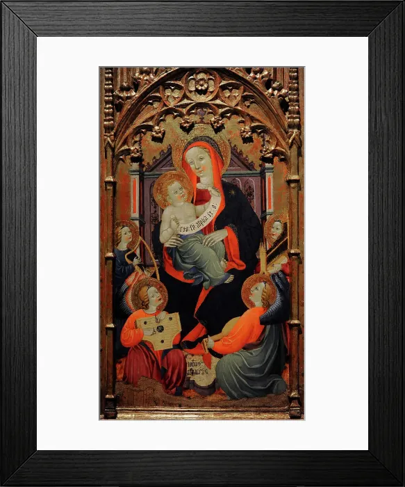 Framed Print : Triptych of Virgin and Child with Musician Angels Framed Print : Triptych of Virgin and Child with Musician Angels
