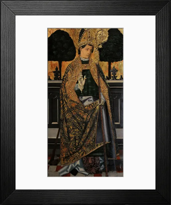 Framed Print : Saint Blaise of Sebaste (3rd-4th centuries), 1490-1500 Framed Print : Saint Blaise of Sebaste (3rd-4th centuries), 1490-1500