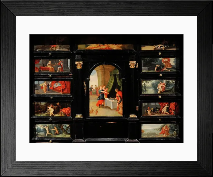 Framed Print : Cabinet. Antwerp (?). circa 1650. Detail Framed Print : Cabinet. Antwerp (?). circa 1650. Detail