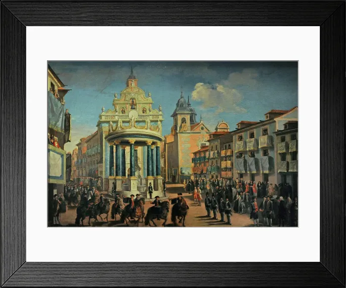 Framed Print : Embellishment of Plaza Mayor, Charles III enters Madrid Framed Print : Embellishment of Plaza Mayor, Charles III enters Madrid
