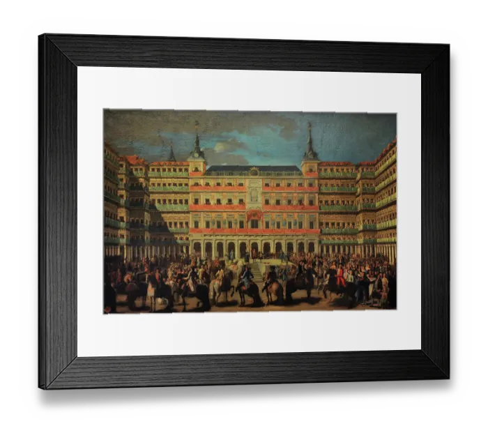Framed Print : Embellishment of Plaza Mayor, Charles III enters Madrid Framed Print : Embellishment of Plaza Mayor, Charles III enters Madrid