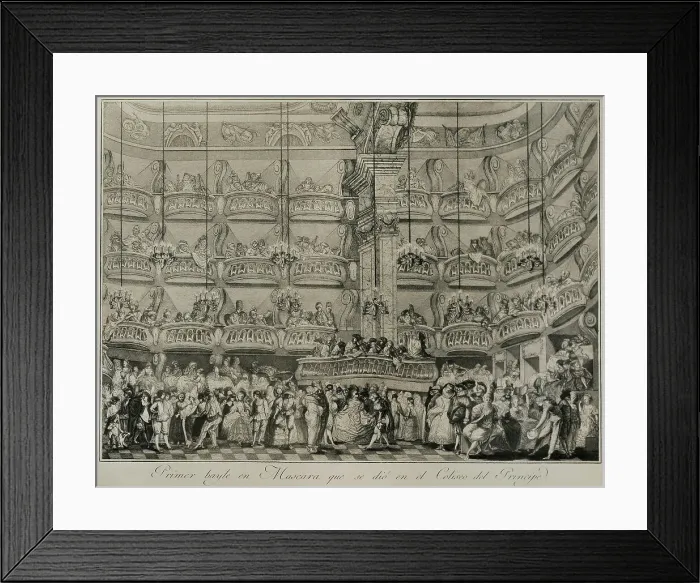 Framed Print : Masquerade Ball at the Coliseo del Principe, circa 1771-1802 Framed Print : Masquerade Ball at the Coliseo del Principe, circa 1771-1802