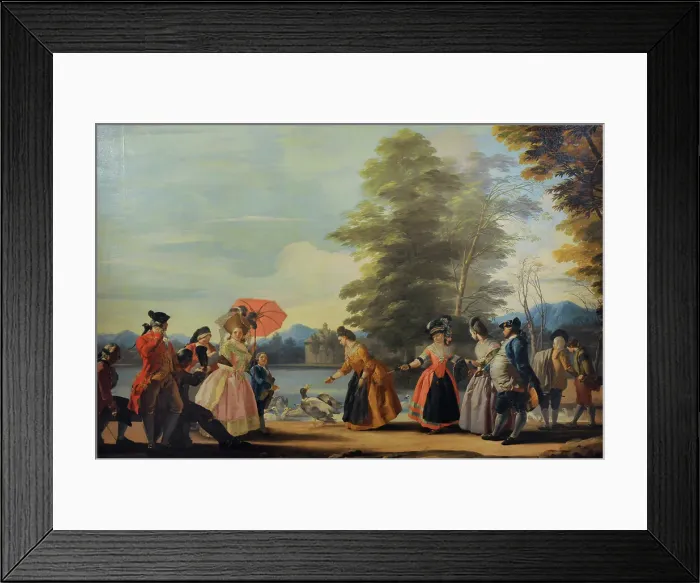 Framed Print : A Stroll beside the Large Pond of El Retiro, 1780 Framed Print : A Stroll beside the Large Pond of El Retiro, 1780