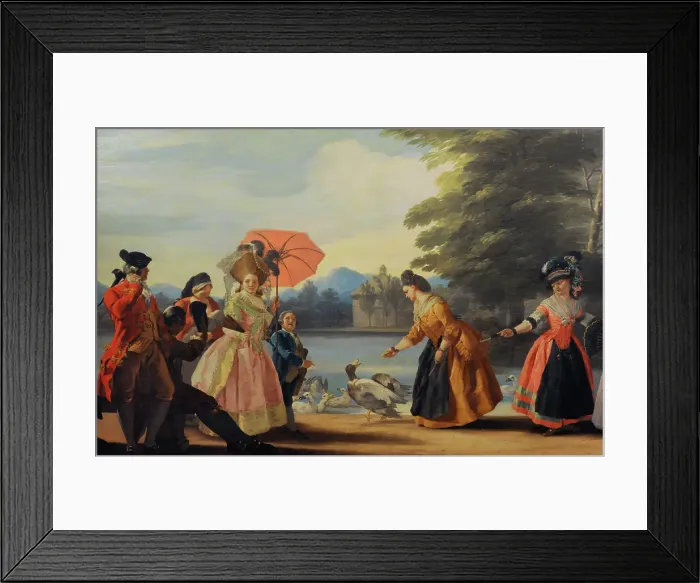 Framed Print : A Stroll beside the Large Pond of El Retiro, 1780 Framed Print : A Stroll beside the Large Pond of El Retiro, 1780