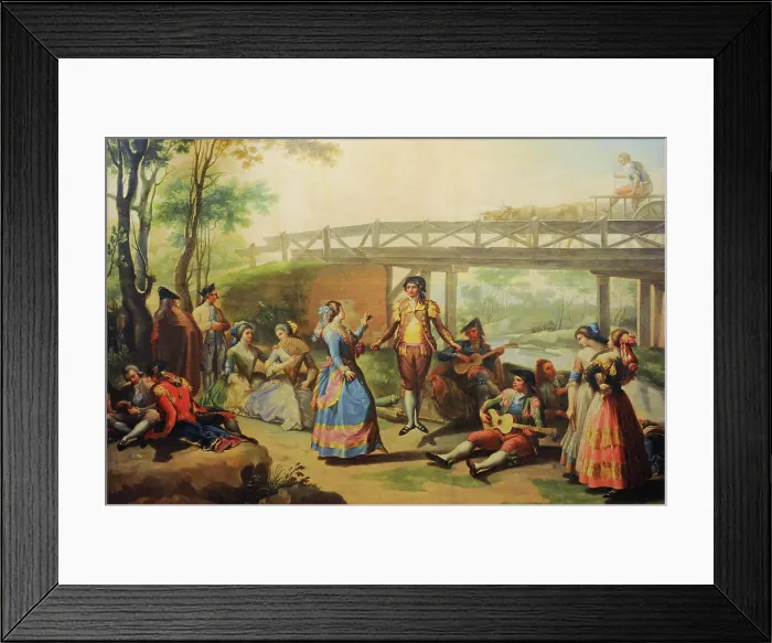 Framed Print : Dance beside the Bridge over the Manzanares Channel, 1784 Framed Print : Dance beside the Bridge over the Manzanares Channel, 1784