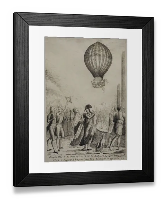 Framed Print : Balloon ascent of Vicente Lunardi (1754-1806) Framed Print : Balloon ascent of Vicente Lunardi (1754-1806)