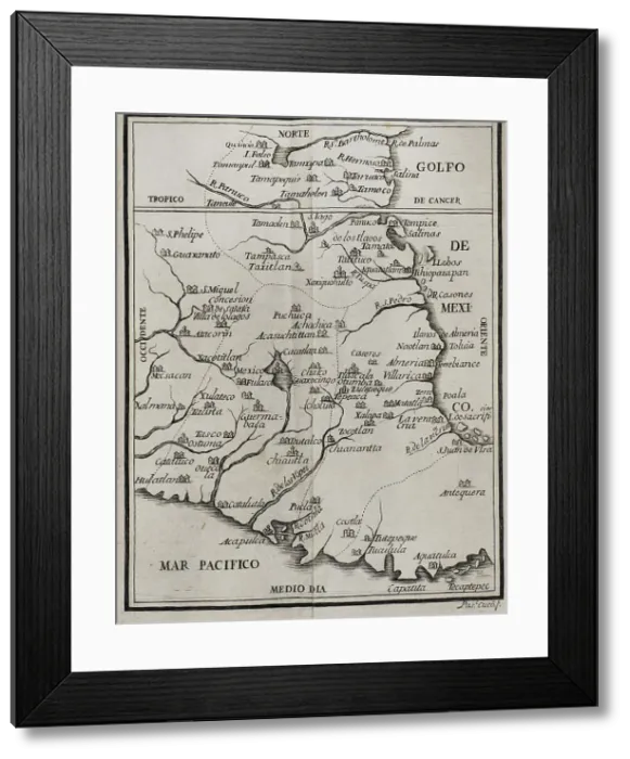 Framed Print : Map of the territory of New Spain Framed Print : Map of the territory of New Spain