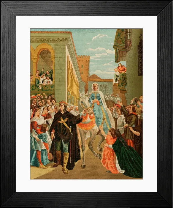 Framed Print : Henry IV of Castile (1425-1474) presents his sister Isabella Framed Print : Henry IV of Castile (1425-1474) presents his sister Isabella
