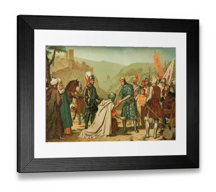 Framed Print : Granada War - Taking of Loja by King Ferdinand the Catholic