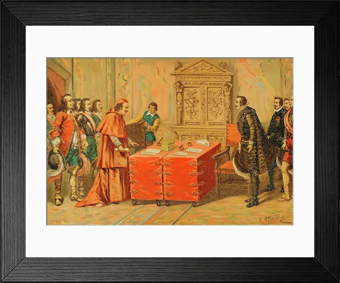 Framed Print : Conferences between Luis Mendez de Haro and Cardinal Mazarin Framed Print : Conferences between Luis Mendez de Haro and Cardinal Mazarin