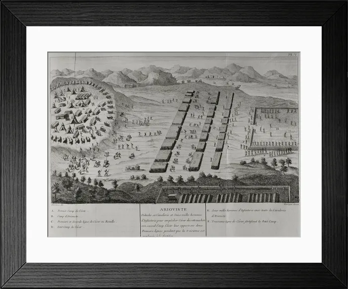 Framed Print : Gallic Wars - Ariovistus, Suebi leader, deploys his cavalry Framed Print : Gallic Wars - Ariovistus, Suebi leader, deploys his cavalry