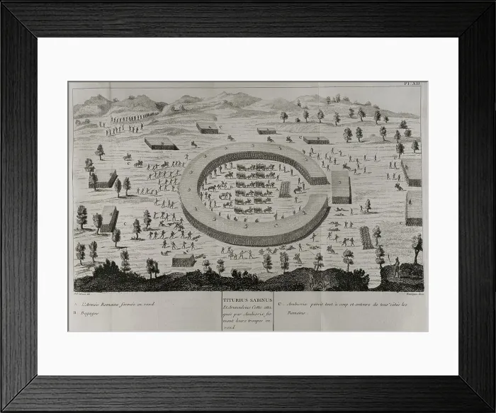 Framed Print : Quintus Titurius Sabinus and Arunculcius Cotta are attacked Framed Print : Quintus Titurius Sabinus and Arunculcius Cotta are attacked