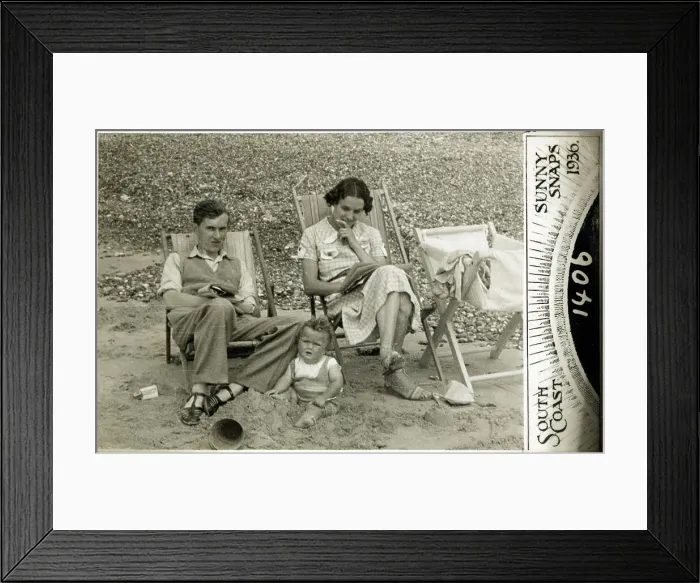 Framed Print : A family taking their summer holiday on the South Coast Framed Print : A family taking their summer holiday on the South Coast