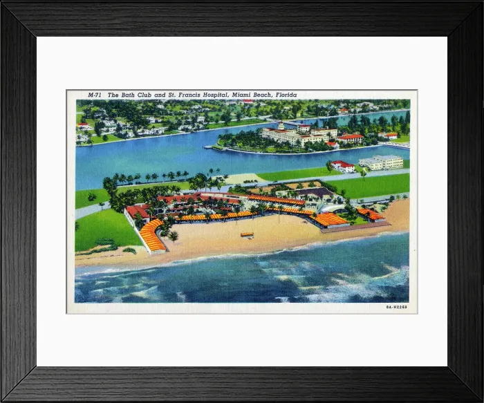 Framed Print : The Bath Club and St. Francis Hospital, Miami Beach, Florida Framed Print : The Bath Club and St. Francis Hospital, Miami Beach, Florida