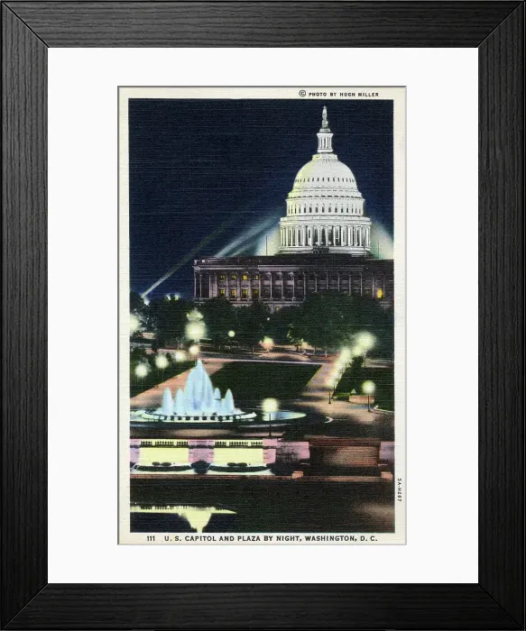 Framed Print : US Capitol and Plaza by night - Washington, D. C. USA Framed Print : US Capitol and Plaza by night - Washington, D. C. USA
