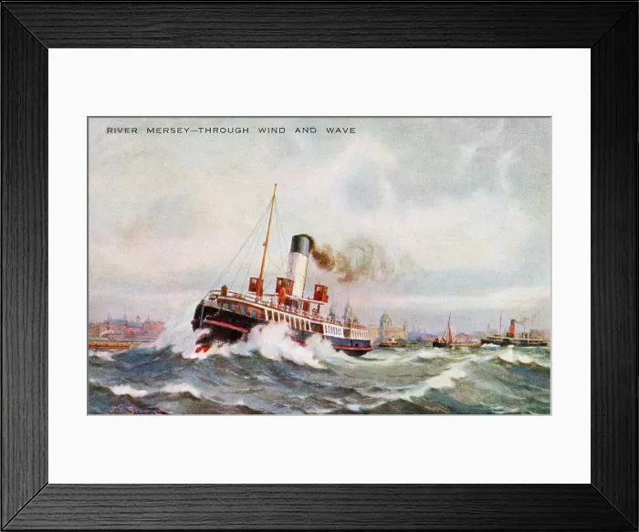 Framed Print : A ferry crossing the choppy waters of the River Mersey Framed Print : A ferry crossing the choppy waters of the River Mersey