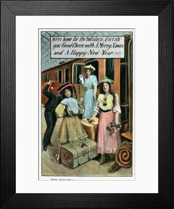 Framed Print : Three Young Ladies are Home for the Holidays Framed Print : Three Young Ladies are Home for the Holidays