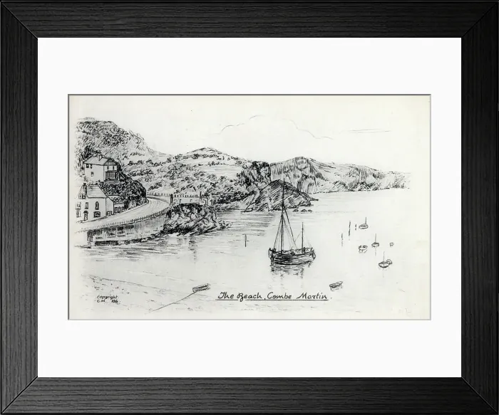 Framed Print : The Beach, Combe Martin, Devon Framed Print : The Beach, Combe Martin, Devon