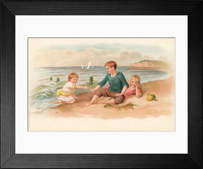 Framed Print : Beach Scene Framed Print : Beach Scene