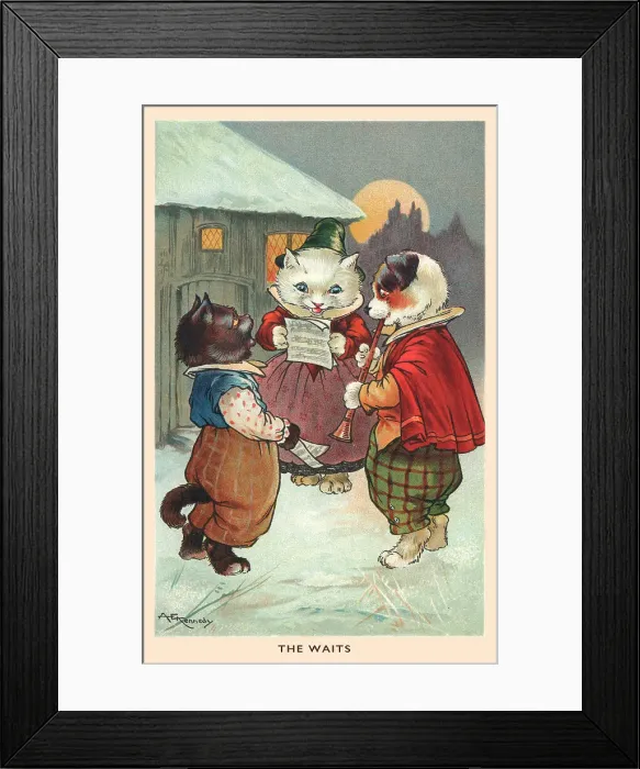 Framed Print : The Waits. Anthropomorphic animals at Christmas Framed Print : The Waits. Anthropomorphic animals at Christmas