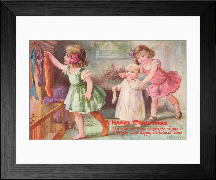 Framed Print : Hanging up the Xmas Stocking Framed Print : Hanging up the Xmas Stocking