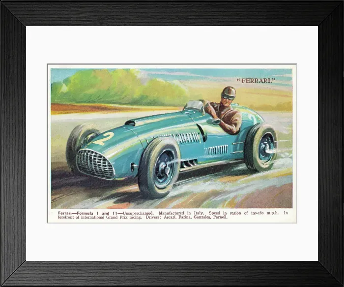 Framed Print : Ferrari. 1950s Formula 1 racing car Date: 1950s Framed Print : Ferrari. 1950s Formula 1 racing car Date: 1950s
