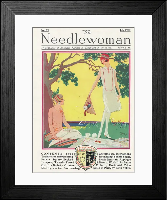 Framed Print : The Needlewoman cover July 1927 Framed Print : The Needlewoman cover July 1927