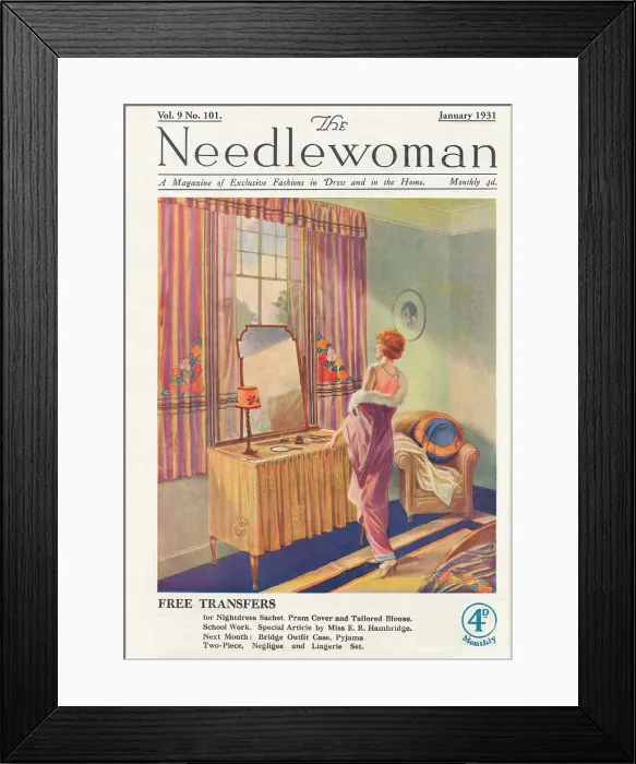 Framed Print : The Needlewoman cover January 1931 Framed Print : The Needlewoman cover January 1931